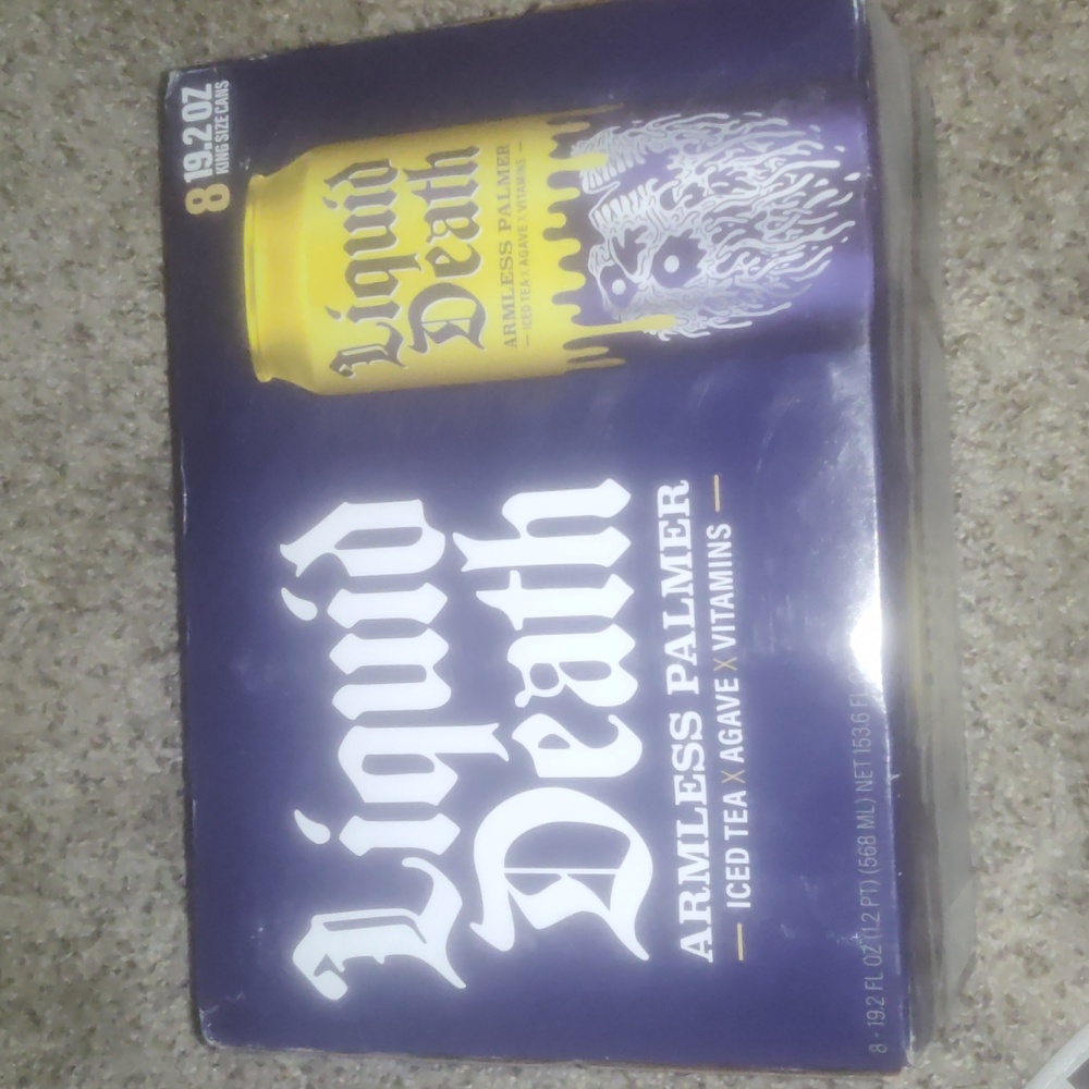 Unopened 8x 16oz can box of Armless Palmer by Liquid Death